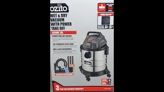 Ozito Wet amp Dry Vacuum With Power Takeoff Unboxing [upl. by Collin838]