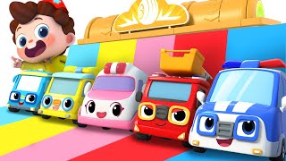 Five Little Cars Rescue Team  Police Car Ambulance  Nursery Rhymes amp Kids Songs  BabyBus [upl. by Rennob498]