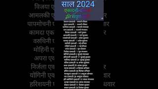 2024 Ekadashi List। Ekadashi 2024।2024 में एकादशी कब कब है।एकादशी व्रत कब है 2024 ekadashikabhai [upl. by Nyltak]