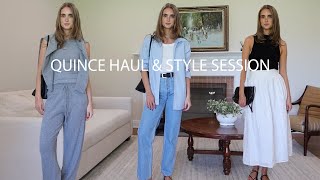 quince clothing haul amp style session  chic effortless style [upl. by Ettelra]