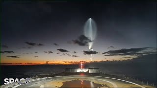 SpaceX drone ship captures amazing view of Falcon 9 launch amp landing [upl. by Ailegra753]