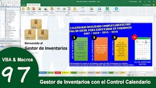 Gestor de Inventarios Parte 30  Control Calendario  VBA Excel 2016 97 [upl. by Lasyrc]