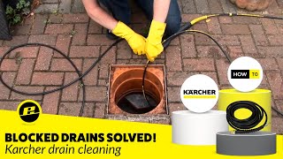 How to Unblock a Drain Karcher Drain Cleaning Kit Accessory [upl. by Oiromed]