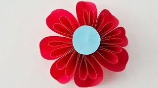 DIY beautifull paper flower  easy handicraft [upl. by Htiekel]