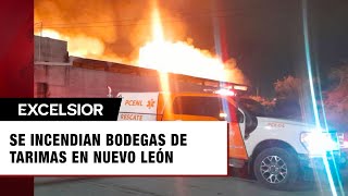 Se incendian bodegas de tarimas en Salinas Victoria [upl. by Sergeant]