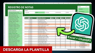 📝 Cómo hacer un Registro de Calificaciones  Excel  ChatGPT para Docentes [upl. by Thirza130]