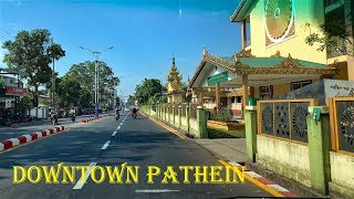 Scenic Drive Downtown Pathein December 2018 in 4K [upl. by Anayek]