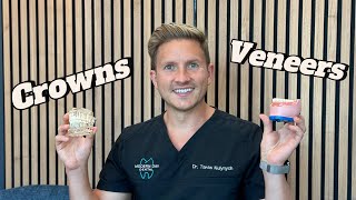 Dental Veneers vs Crowns  Which is best dentaladvice dentalcare dentalveneers dentalcrowns [upl. by Subir]