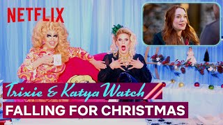 Drag Queens Trixie Mattel amp Katya React to Falling For Christmas  I Like to Watch  Netflix [upl. by Enahsal]