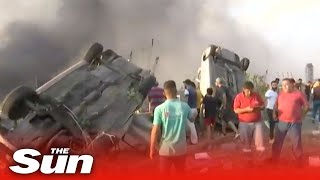 Live Massive explosion shakes Lebanons capital Beirut [upl. by Chassin]