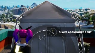 Claim an abandoned Tent  Fortnite Challenge Guide [upl. by Nahij]