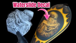 Waterslide Image Transfer Custom Paint on a Harley Davidson Chopper Tank [upl. by Willamina]