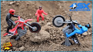 Pretend Play and Unboxing Dirt Bike SX Supercross Motorcycle Toys [upl. by Eniliuqcaj301]