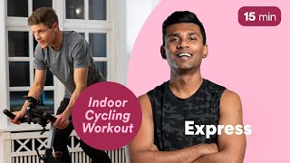 QUICK 15 MINUTE INDOOR CYCLING CLASS  INDOOR WORKOUT FOR BEGINNERS [upl. by Notluf265]