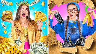 RICH VS POOR STUDENT  Funny School Situations and DIY Hacks by 123 GO GLOBAL [upl. by Ailen]