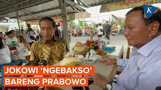 Momen Jokowi Makan Bakso Bareng Prabowo di Magelang [upl. by Neffirg]