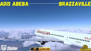 Vol dAdis ababa à Brazzaville en DreamlinerHorizon simulations 7879 [upl. by Yntrok161]