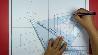 PERSPECTIVA AXONOMETRICA Dimétrica trazado ejes cubo y malla dimetrica [upl. by Humbert]