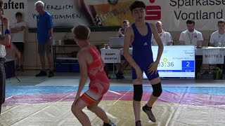 Wrestling  Ringen CJugend MDM 2022 in Plauen Freestyle 42 kg [upl. by Adaurd]