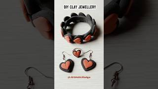 DIY Clay Jewellery 🤎🖤✨ diy clay shorts jewellery how [upl. by Whitver]