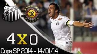 Copa SP 2014  Os 4 gols do Santos contra o Kashiwa Reysol [upl. by Attenrad]