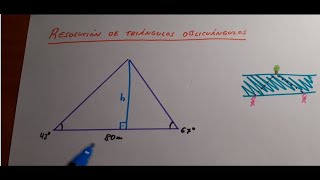 Resolución de triángulos oblicuángulos estrategia de la altura [upl. by Amado174]