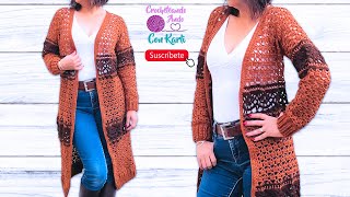 Abrigo  Cárdigan tejido a crochet 🧡 Modelo “Recuerdoquot 🧡 TUTORIAL PASO A PASO [upl. by Linden]