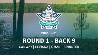 2024 PDGA Tim Selinske US Masters Disc Golf Championships  R1B9  Conway Leviska Oman Brinster [upl. by Geraldina]