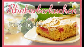 Rhabarberkuchen vom Blech  mit Vanillepudding und Streuseln [upl. by Leia]