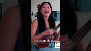 Hanalei moon sing on ukuleles  Cynthia and Yoshi [upl. by Dream]