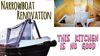 Narrowboat Kitchen Strip Out  Narrowboat Renovation Episode 7 [upl. by Annaiuq192]