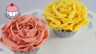 Cupcakes Make Vintage Rose Cupcakes Using Buttercream  A Cupcake Addiction How To Tutorial [upl. by Warrin235]