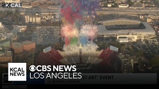 Monthslong quotPST Artquot event has explosive start at LA Coliseum [upl. by Rocca]