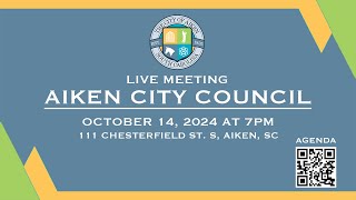 Aiken City Council Meeting October 14 2024 [upl. by Esinaej724]