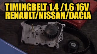 How to change a timing belt on a Renault Nissan or Dacia 14  16 16V K4J K4M engine [upl. by Achilles]