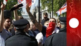 AntiMuslim protests over murdered British soldier [upl. by Inohs576]