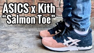 ASICS Gel Lyte V x Kith Ronnie Fieg “Salmon Toe” Review amp On Feet [upl. by Ahsauqal]