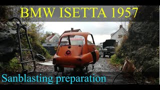 BMW Isetta restoration Ep 6 Preparing chassie for sandblasting [upl. by Aitram]