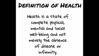 Definition Of Health [upl. by Ylam]