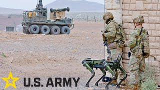 US Army Soldiers Test Robotic Combat Systems During Exercises [upl. by Nosyrb]