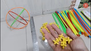 Bangun Ruang Sisi Lengkung 2 Merangkai BOLA Dengan Magic Straw atau Pipa Puzzle [upl. by Nylirehs]