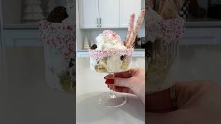 Candy Cane Sundae ❤️🤍 christmas dessert satisfying asmr viralvideo sweets sweettooth fypシ゚ [upl. by Ilahsiav714]