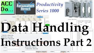 Productivity 1000 Series PLC Data Handling Instructions Part 2 [upl. by Wernher]