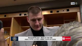 Nikola Jokic on his ejection from tonight’s game vs the Bulls 🗣️ [upl. by Irrehc]