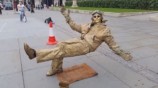 Secret revealed London street performer floating and levitating trick [upl. by Toni642]