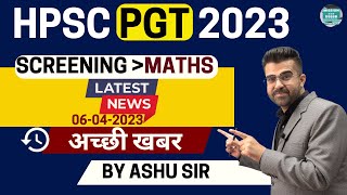 HPSC PGT Maths Revised Exam Pattern amp Syllabus 2023 अच्छी खबर [upl. by Trebloc]