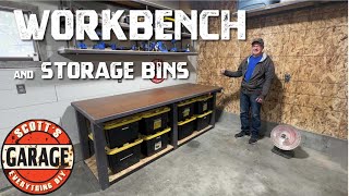 Upgrade Your Garage With A HeavyDuty Workbench and Storage Bins Combo DIY [upl. by Brook]