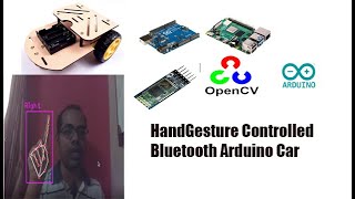 Arduino Gesture Control Robot  opencv hand gesture recognition  hc05 bluetooth with arduino [upl. by Atenik]