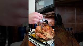 Making Turkey in the Air Fryer Part 2 cooking thanksgiving [upl. by Sykleb]