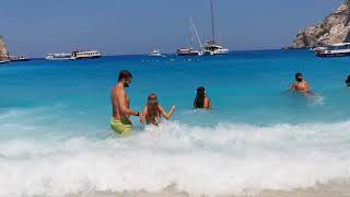 Navagio beach Zakyntos  waves [upl. by Eden360]